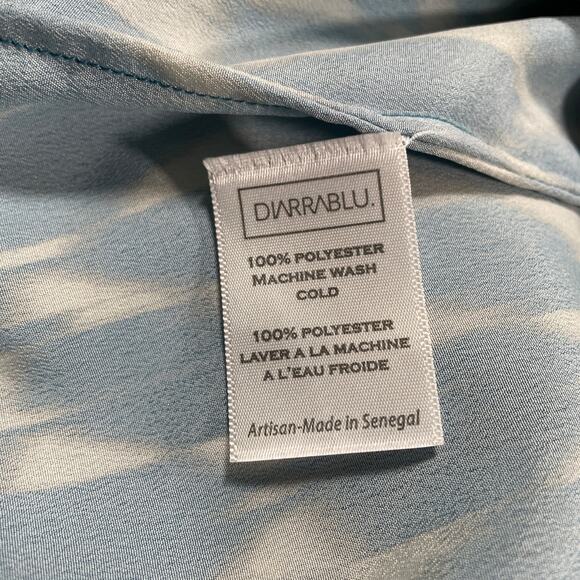 Diarrablu Gnoor Dress 2XL Blue Ikat Geometric Flowy Resort Maxi Vacation Flounce - Picture 4 of 11